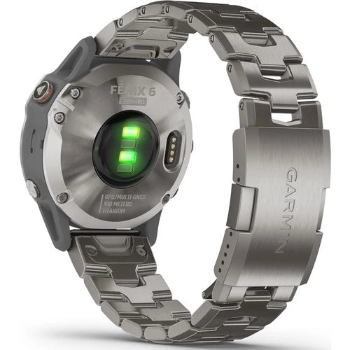 Garmin Fenix 6 Multisport GPS Smartwatch 47mm Sapphire Titanium with Vented Titanium Bracelet