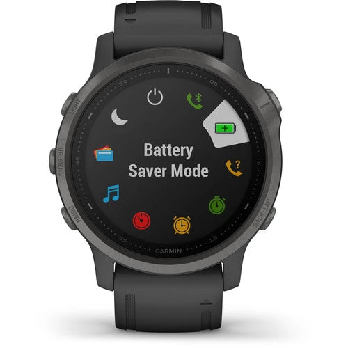 Garmin Fenix 6S Multisport GPS Smartwatch 42mm Sapphire Carbon Gray DLC with Black Band