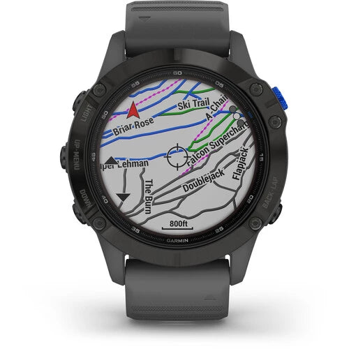 Garmin Fenix 6 Multisport GPS Smartwatch 47mm Pro Solar Black with Slate Gray Band