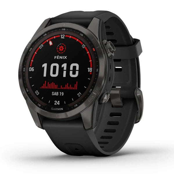 Garmin fenix 7S Sapphire, Smartwatch Carbon Gray DLC w/BlackBand,GPS Watch