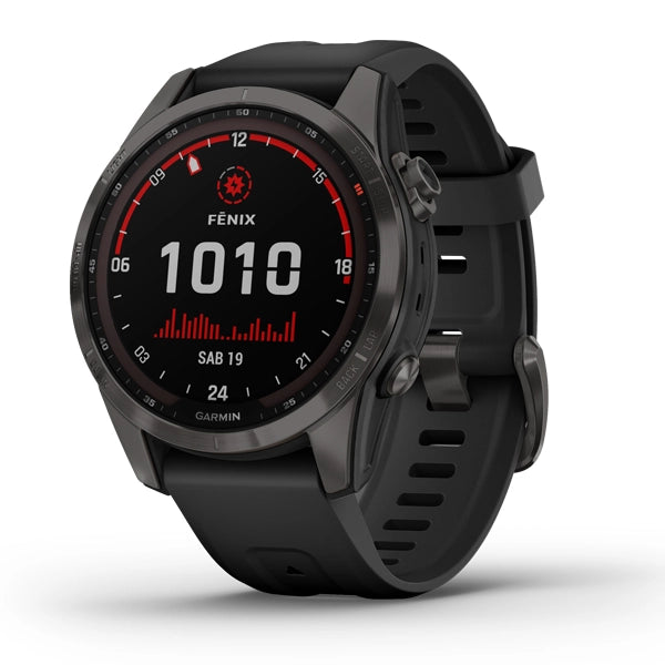 Garmin fenix 7S Sapphire, Smartwatch Carbon Gray DLC w/BlackBand,GPS Watch
