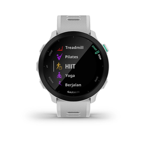 Garmin Forerunner 55, Sport SmartWatch GPS Whitestone