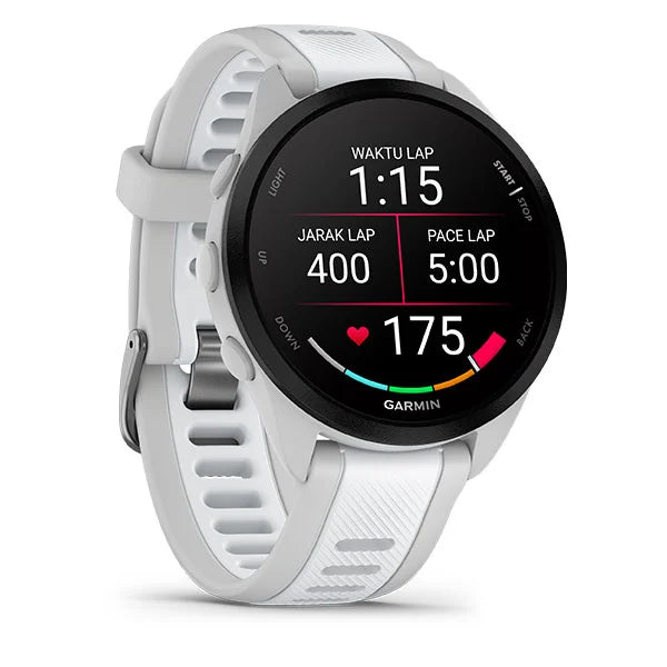 Garmin Forerunner 165 GPS, Sport SmartWatch, Mist Grey/Whitestone