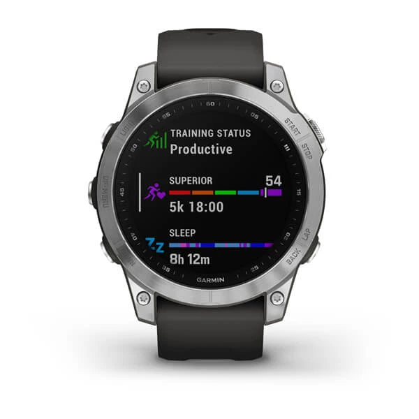 Garmin fenix 7, Smartwatch Silver w/Graphite Band, GPS Watch