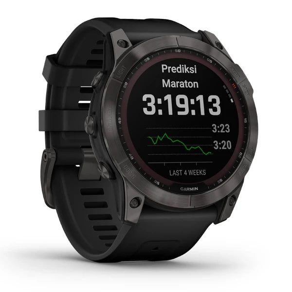 Garmin fenix 7X, Smartwatch Saph/Carbon Gray/Ti w/Silcone Band,GPS Watch