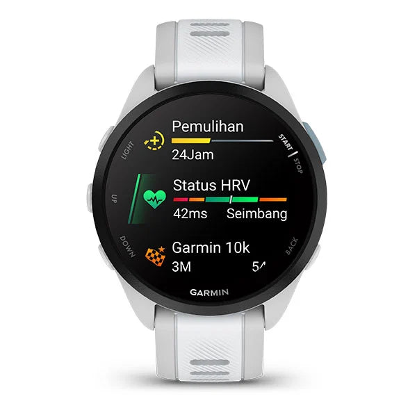 Garmin Forerunner 165 Music,GPS,WiFi, Sport SmartWatch, Mist Grey/WhiteStone