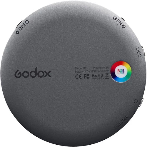 Godox R1 Led Godox R1 Round Mini LED RGB Creative Light Dark Grey