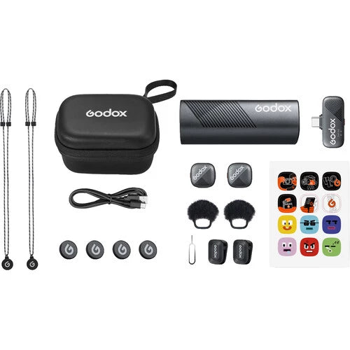 Godox Cube-SC 2-Person Wireless Microphone System with USB-C Connector for Mobile Devices