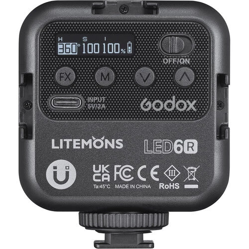 Godox LED6R Litemons RGB Pocket Size LED Video Light (RGB & 3200 to 6500K)