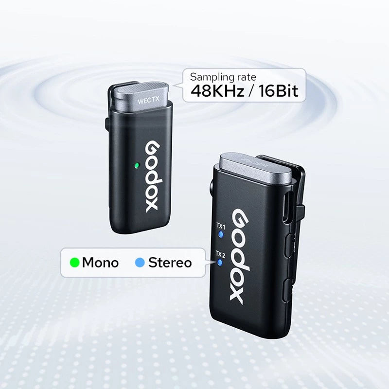 Godox WEC Kit-2 Wireless Microphone System for Camera (2.4GHz)