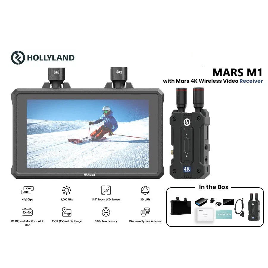 Hollyland Mars M1 5.5" Wireless Transceiver Monitor TX/RX with Mars 4K Wireless Video Receiver