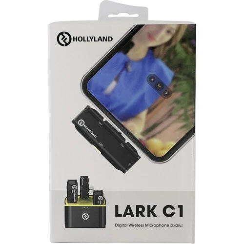 Hollyland LARK C1 DUO 2-Person Wireless Microphone System with USB-C Connector for Mobile Devices (Black, 2.4 GHz)