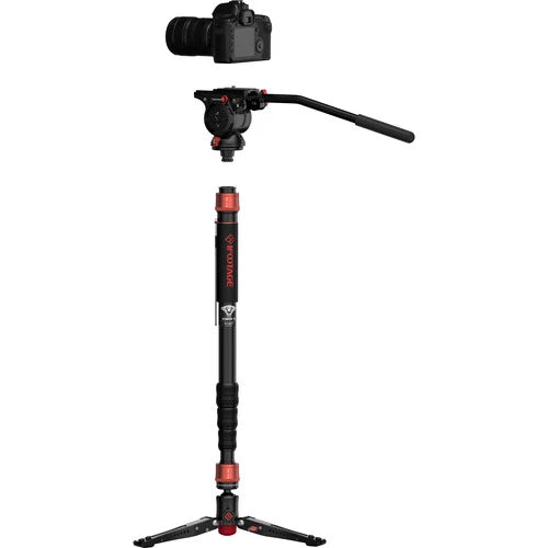 Ifootage COBRA 3 A180T Monopod & Komodo K5 Fluid Head Bundle