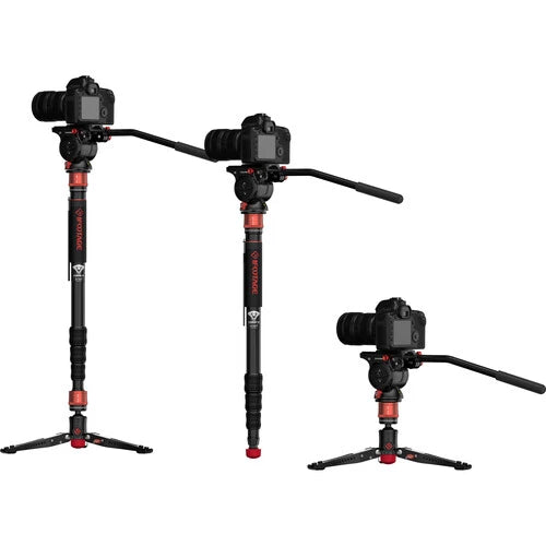 Ifootage COBRA 3 A180T Monopod & Komodo K5 Fluid Head Bundle
