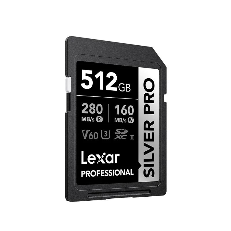 Lexar 512GB Professional SDXC SILVER PRO UHS-II Memory Card 280MB/s