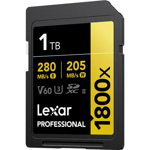 Lexar 1 TB Professional 1800x SDXC UHS-II V60 Memory Card