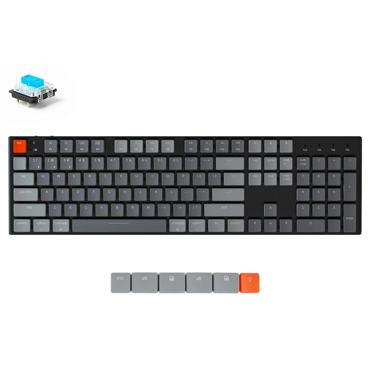 Keychron K1-N2 Wireless Mechanical Keyboard Aluminum Frame 104 Key RGB Backlight Blue Switch