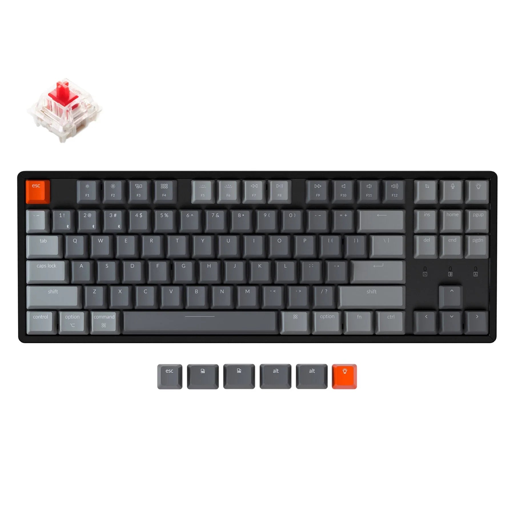 Keychron K8-C1 Wireless Mechanical Keyboard RGB Backlight Aluminum Frame Gateron Mechanical Red Switch