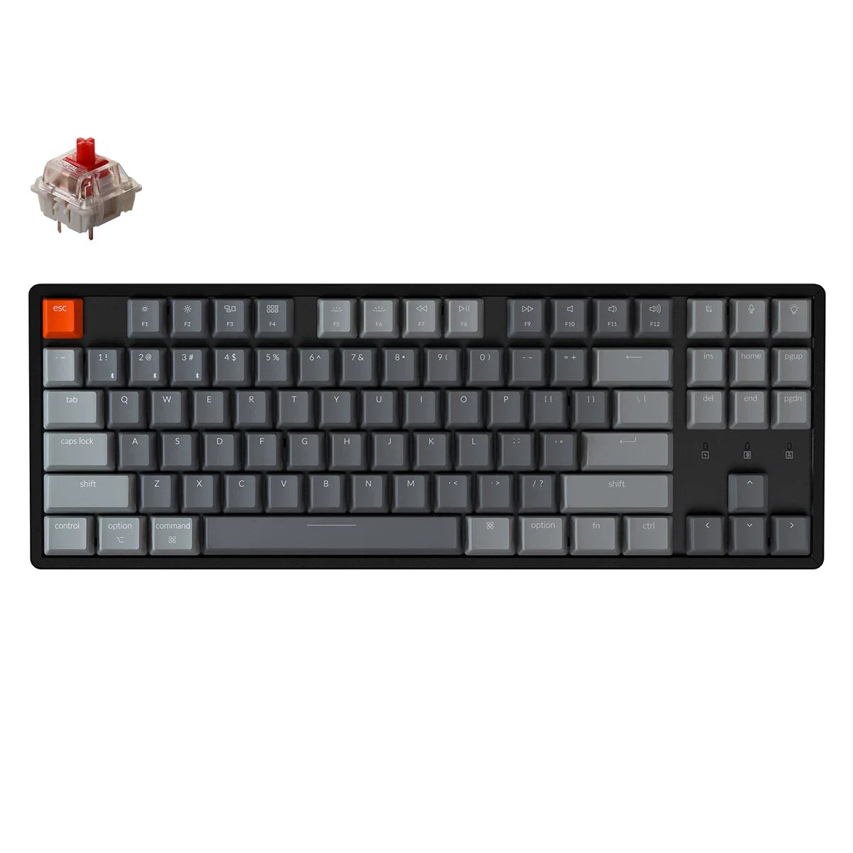 Keychron K8-J1 Wireless Mechanical Keyboard Aluminum Frame RGB Backlight Gateron Hot-Swappable Red Switch