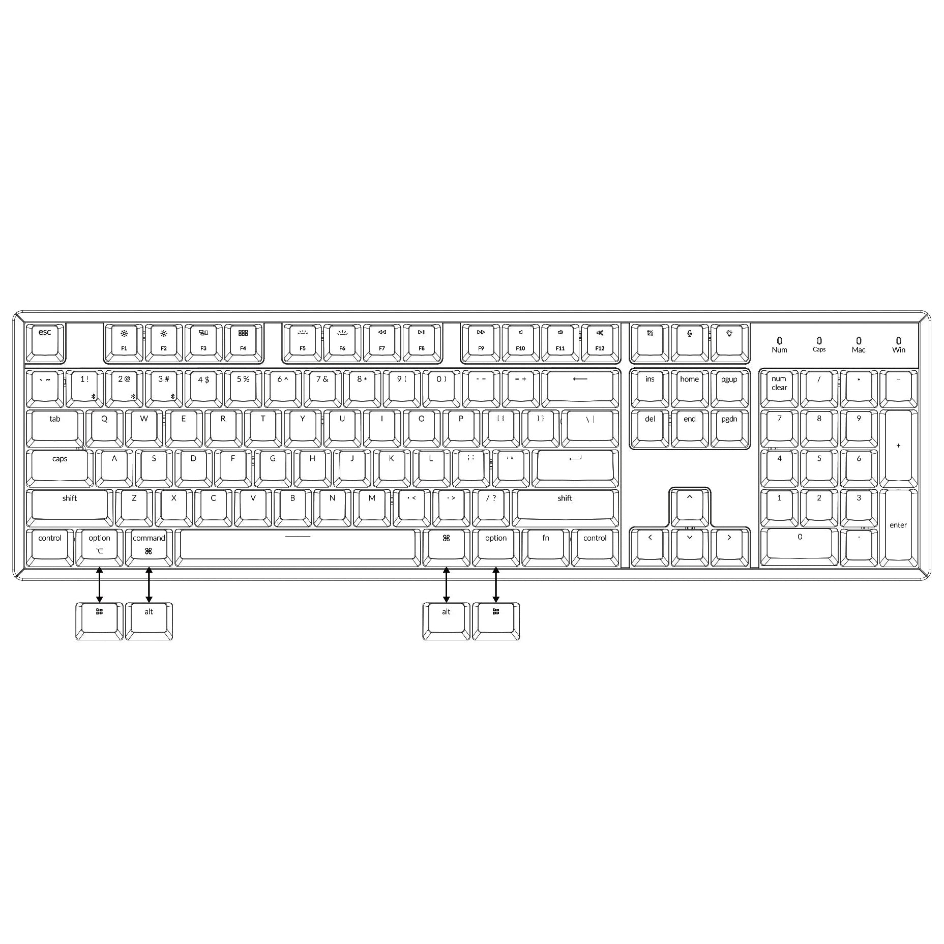 Keychron K1-M1 Wireless Mechanical Keyboard Aluminum Frame 87 Key RGB Backlight Red Switch