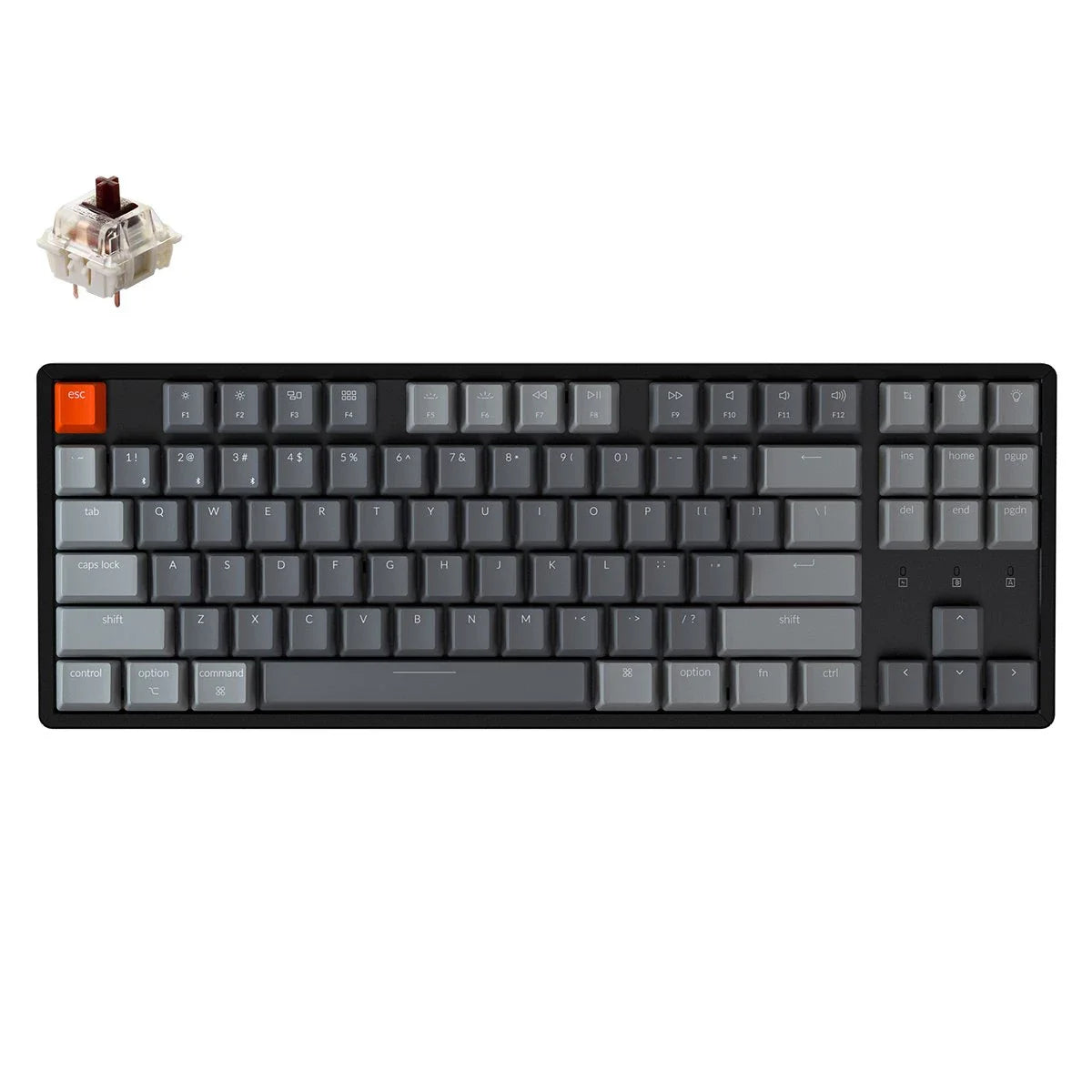 Keychron K8-C3 Wireless Mechanical Keyboard RGB Backlight Almunium Frame Gateron Mechanical Brown Switch