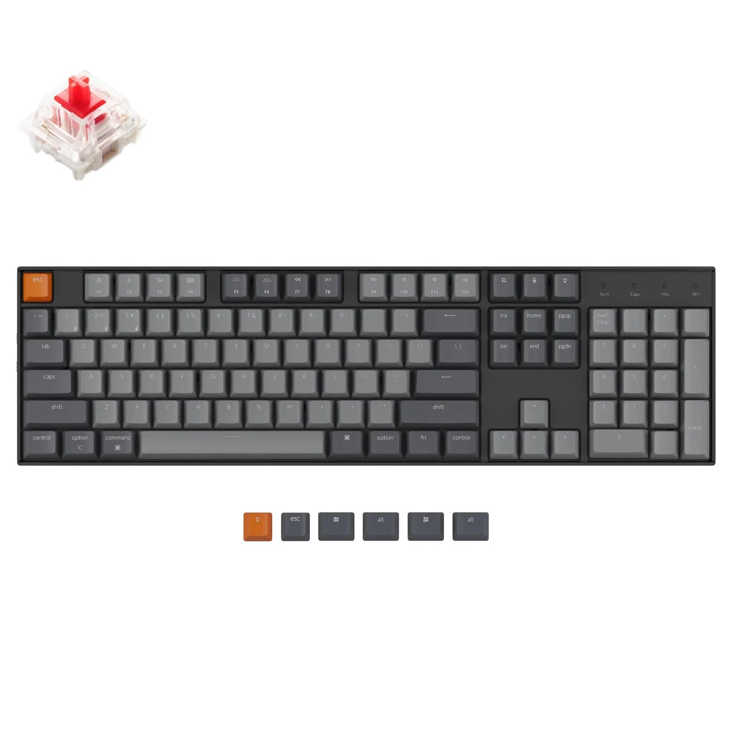 Keychron K10-B1 Wireless Mechanical Keyboard RGB Backlight Gateron Mechanical Red Switch