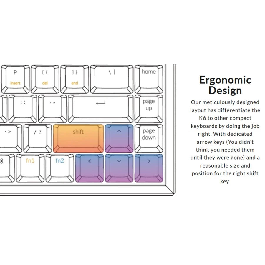Keychron K6-Q1 Wireless Mechanical Keyboard Aluminum Frame Gateron RGB Backlight Red Switch
