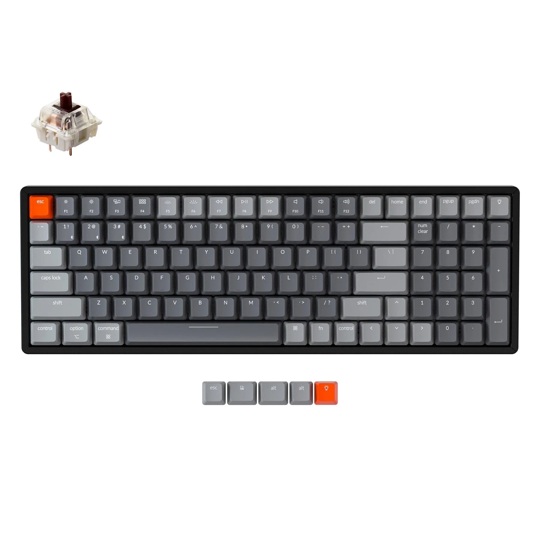Keychron K4-C3 Wireless Mechanical Keyboard RGB Backlight Almunium Frame Gateron Brown Switch