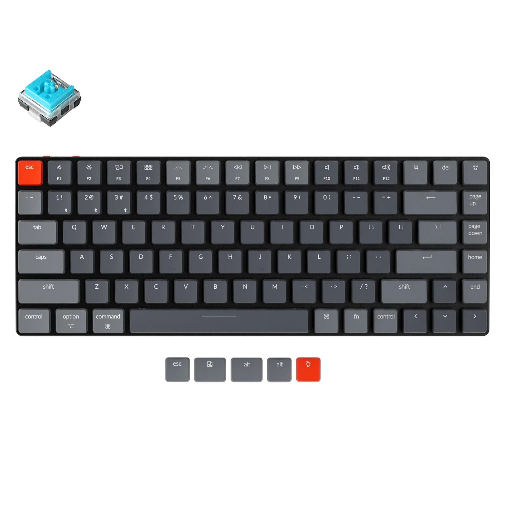Keychron K3-E2 Ultra-slim Wireless Mechanical Keyboard RGB Backlight Low Profile Keychron Optical (Hot-swappable) Blue