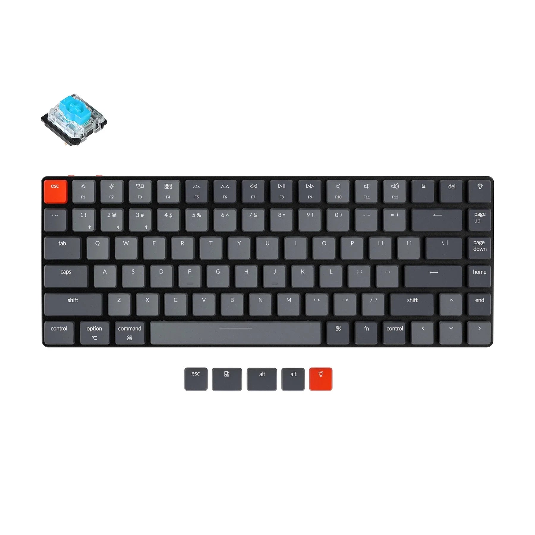 Keychron K3-A2 Wireless Mechanical Keyboard  84 Key White Backlight Blue Switch Low Profile Gateron Mechanical