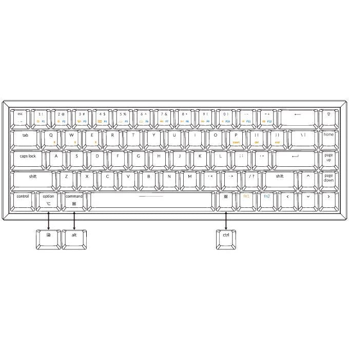 Keychron K6-O3 Wireless Mechanical Keyboard White Backlight Brown Switch