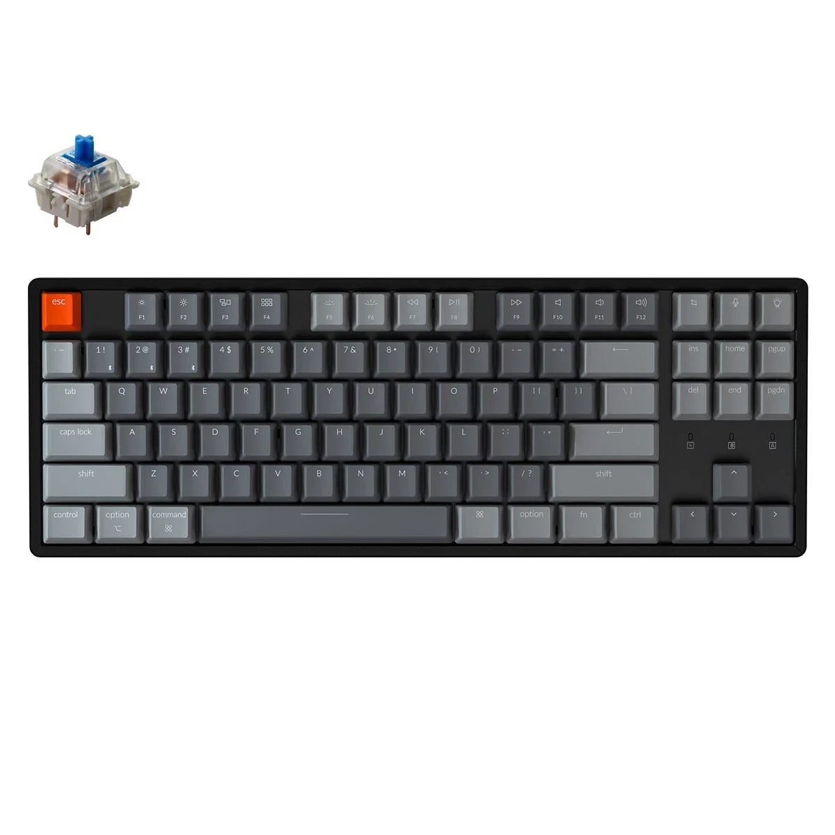 Keychron K8-J2 Wireless Mechanical Keyboard Aluminum Frame RGB Backlight Gateron Hot-Swappable Blue Switch