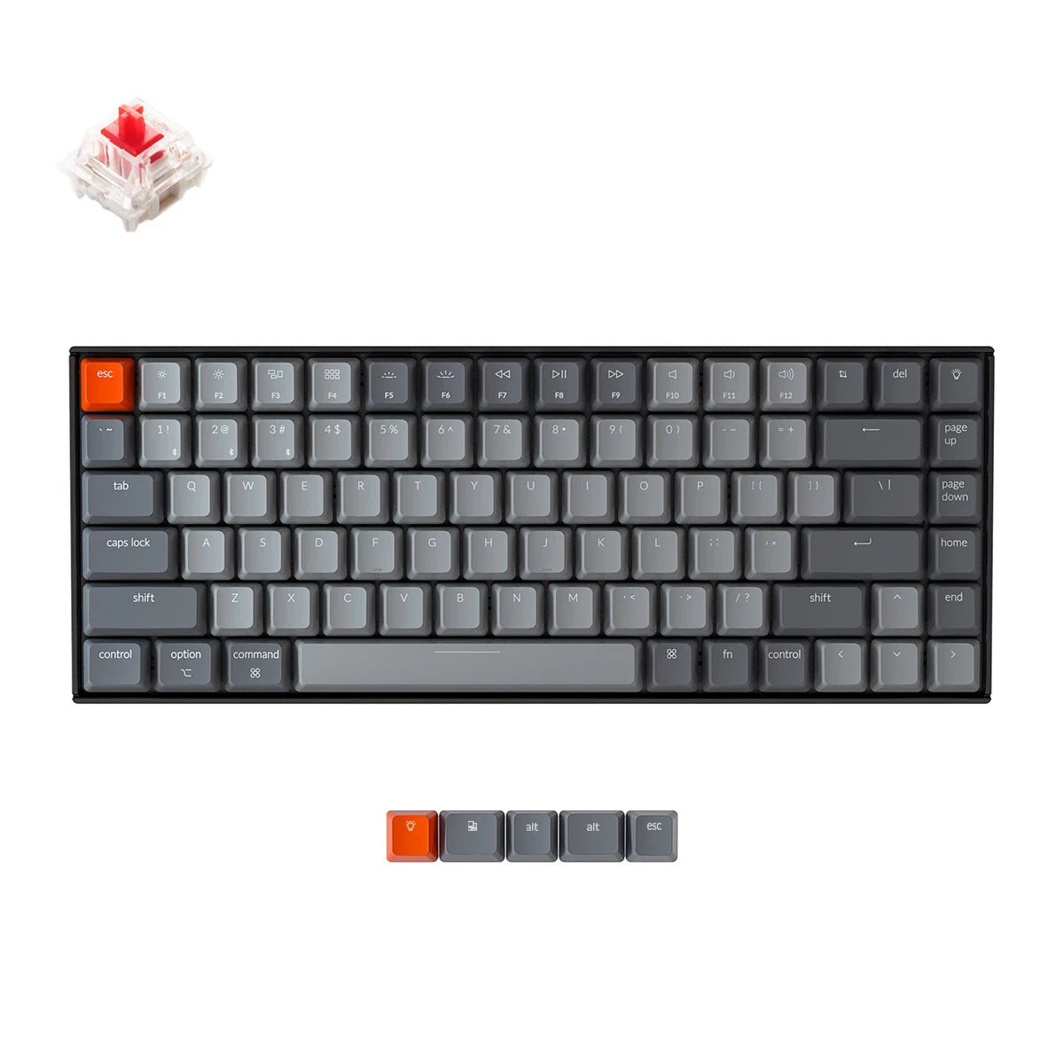 Keychron K2-A1 Wireless Mechanical Keyboard 84 Key White Backlight Plastic Frame Red Switch