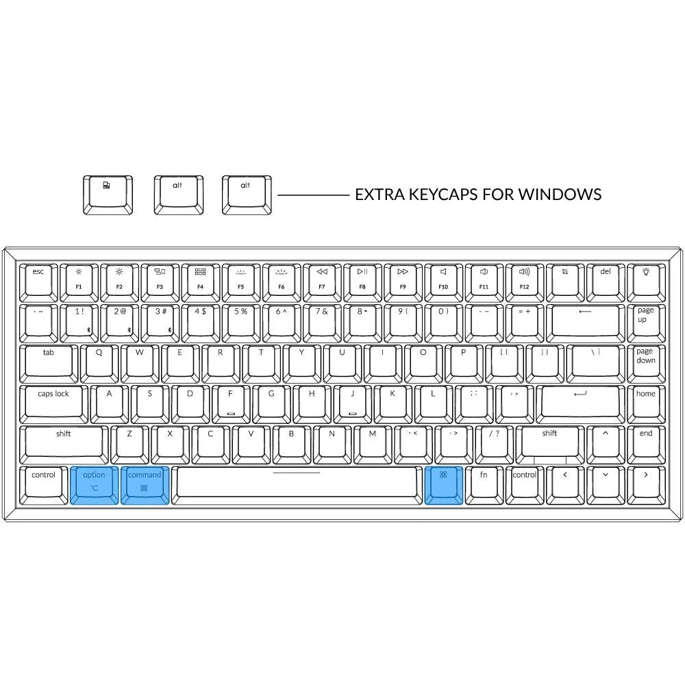 Keychron K2-B1H 84Key RGB Led Plastic Frame Red Swicth Hot-Swappable Keyboard
