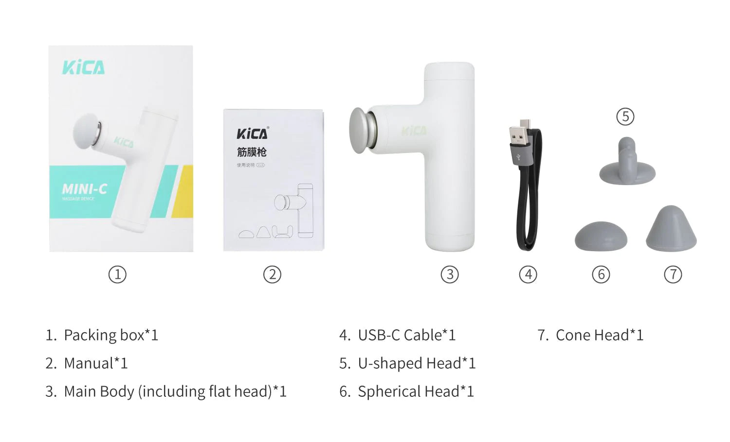 KiCa Mini C Smallest Lighter Mini Massage Gun White