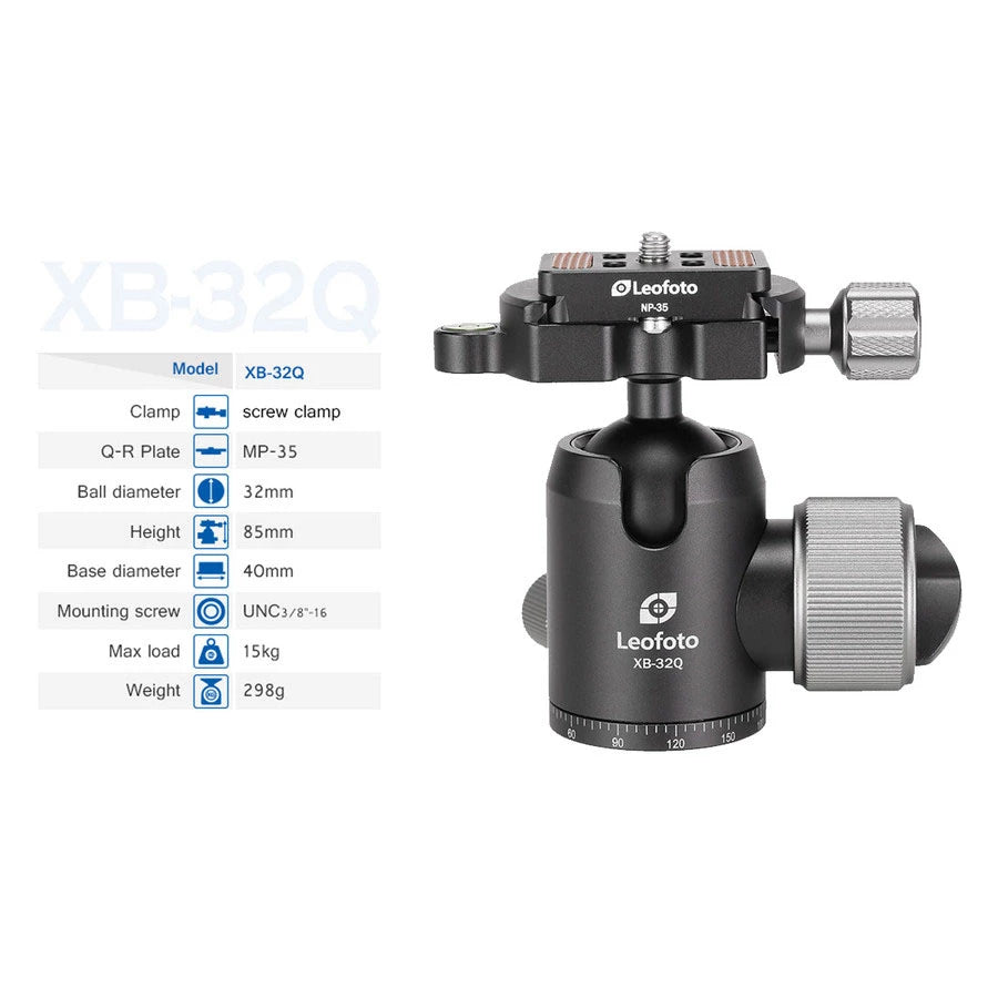 Leofoto LX-225CT Tripod with XB32Q Ball Head