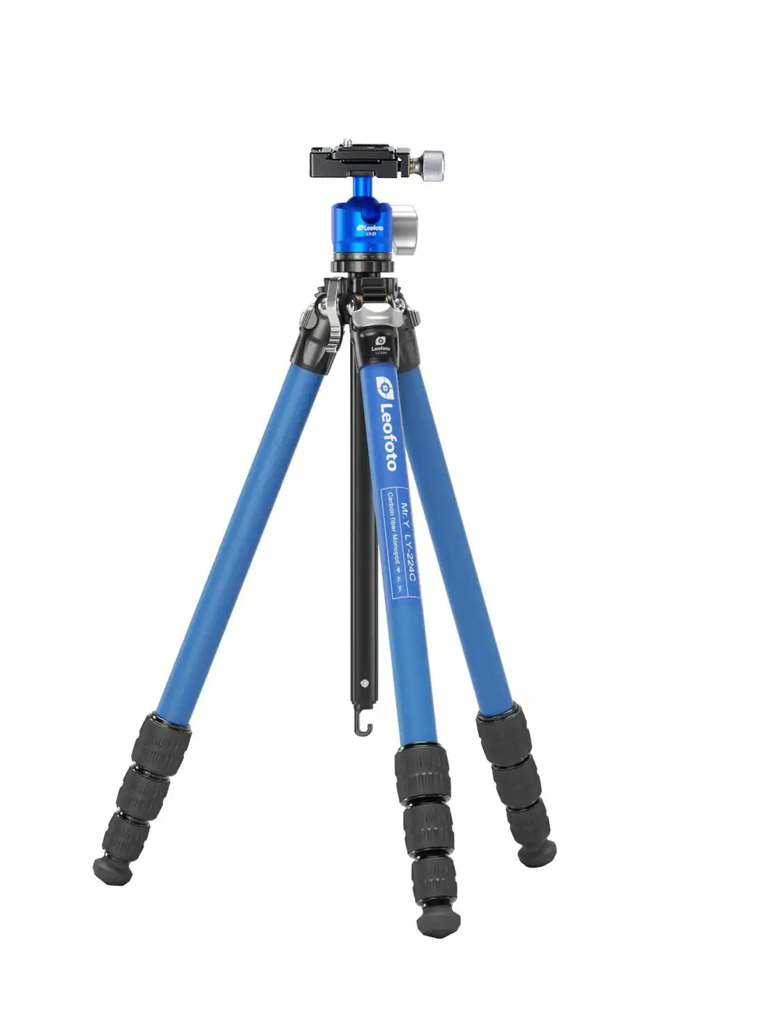 Leofoto LY-224C+LH-25(Blue) Carbon Fiber Y Shaped Center Column Tripod