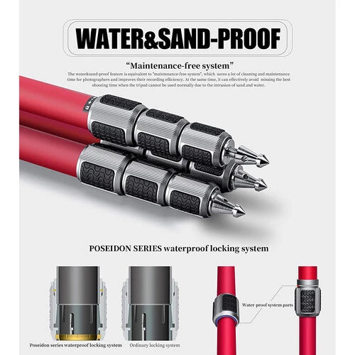 Leofoto LA-324C Tripod with LH-40 Red ATHENA