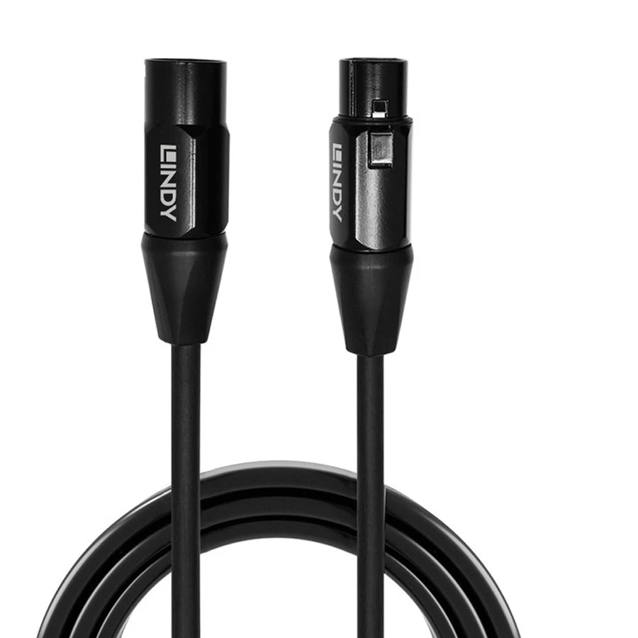 Lindy #06052_A Kabel XLR Microfon, Hitam, 1.5M