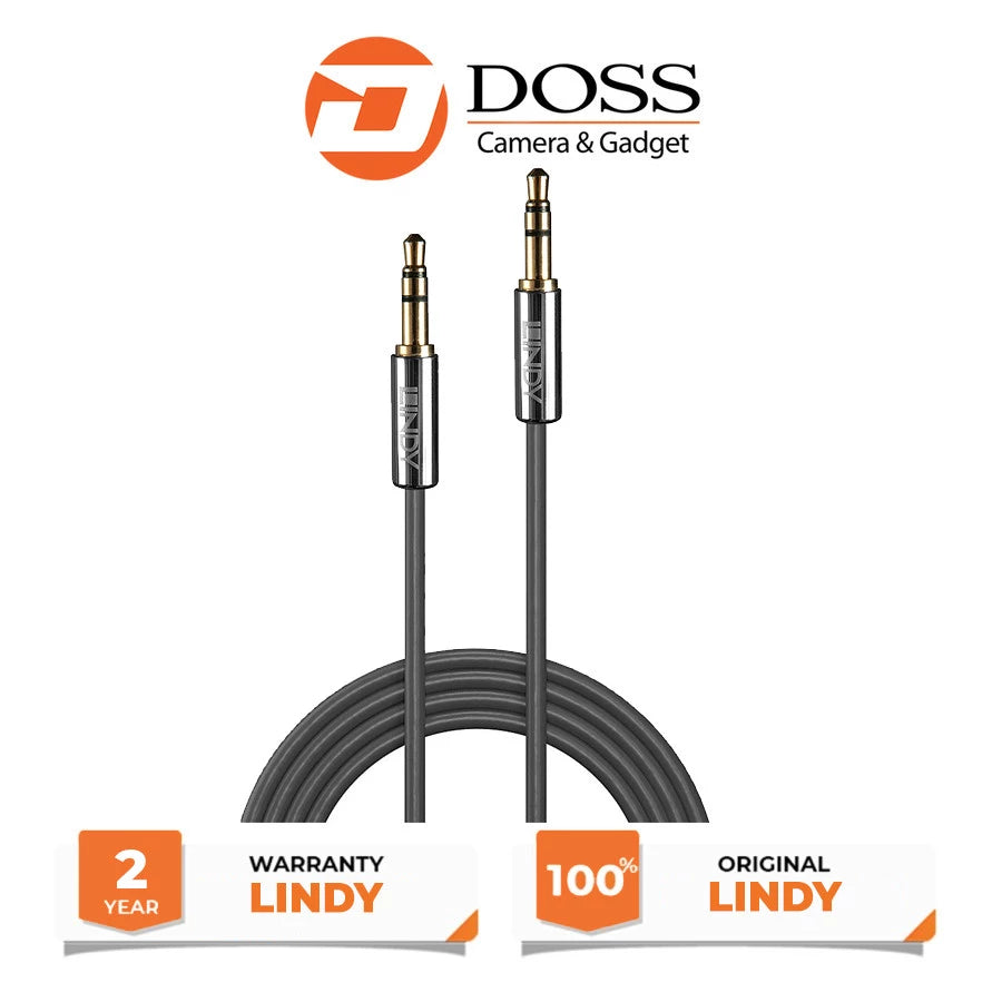 Lindy #35322 Cromo 3.5mm Stereo Jack Male To Male 3.5mm , 2m
