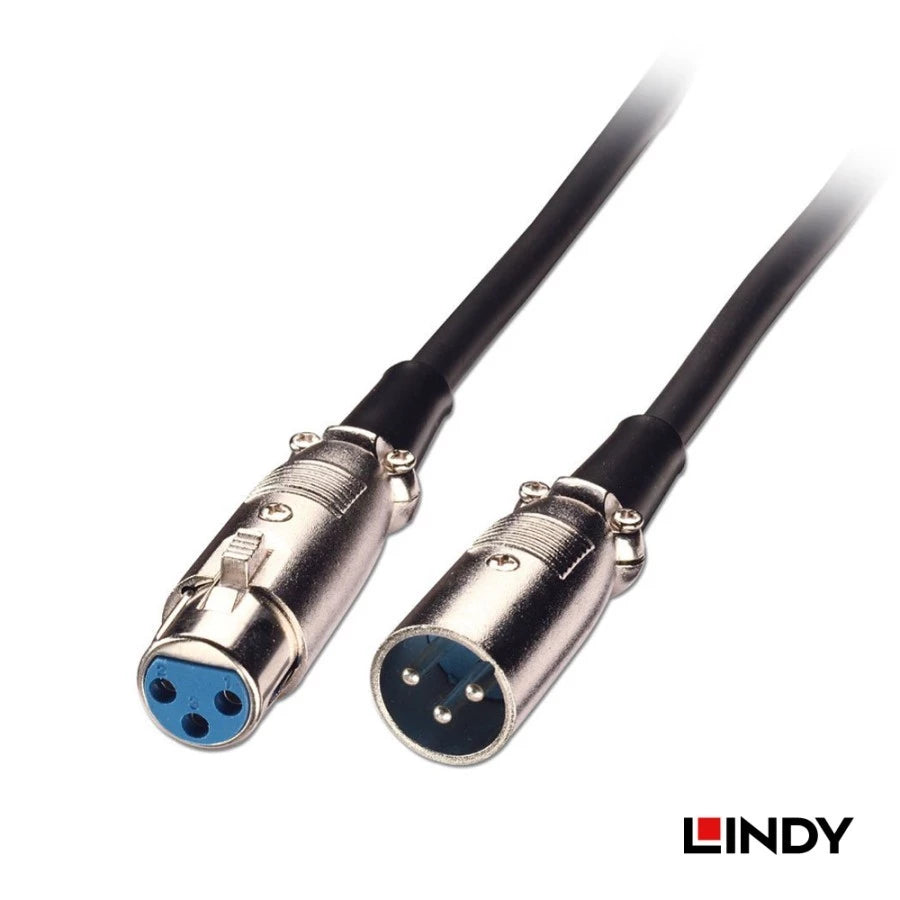 Lindy #06056 XLR Cable - Male to Female, Black 6m