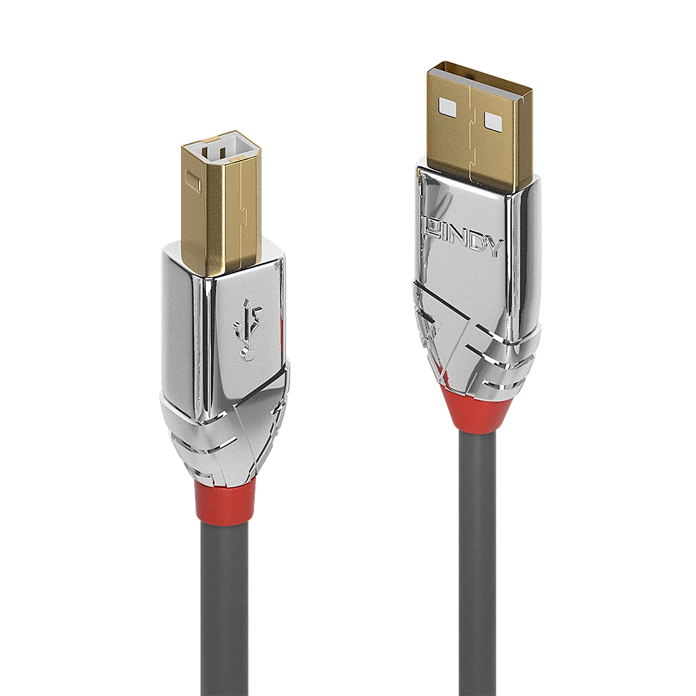 Lindy #36642 USB 2.0 Type A to B Cable, Cromo Line 2m