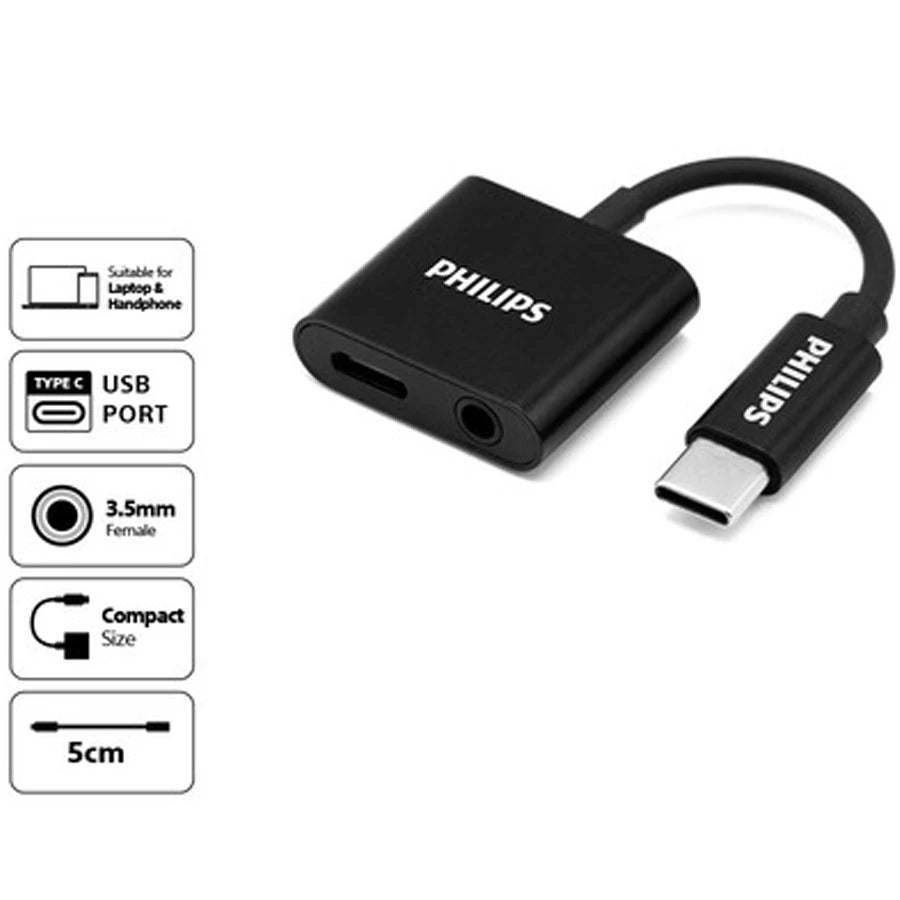 Philips SWA3021 Audio and Charger Adapter Type C to USB C and 3.5mm