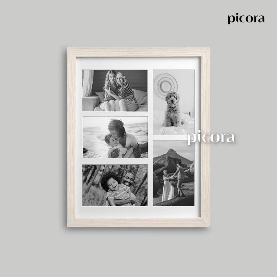 Picora Arte Multi Opening Frame 11R 28x36cm matted to 5-Opening Oak