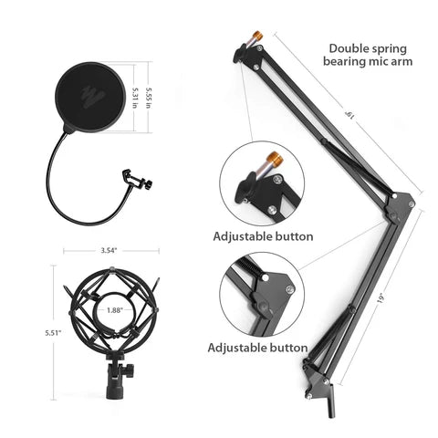 Maono AU-A03 Condenser Podcasting Microphone Kit