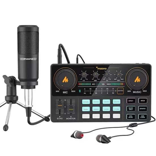 Maonocaster Lite AU-AM200 S1 Single Mic Bundle Portable Live Streaming and Studio Podcast USB Sound Card