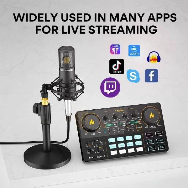 Maono Soundcard Kit AU-AM200-S4 All-In-One Podcast Production Studio