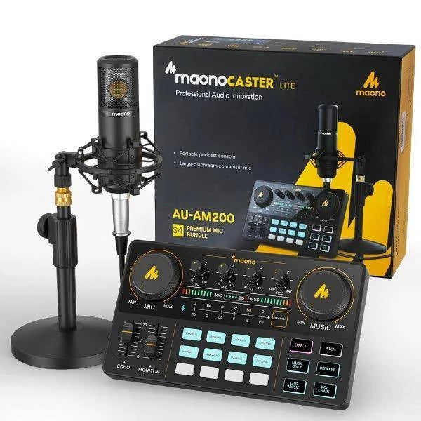 Maono Soundcard Kit AU-AM200-S4 All-In-One Podcast Production Studio