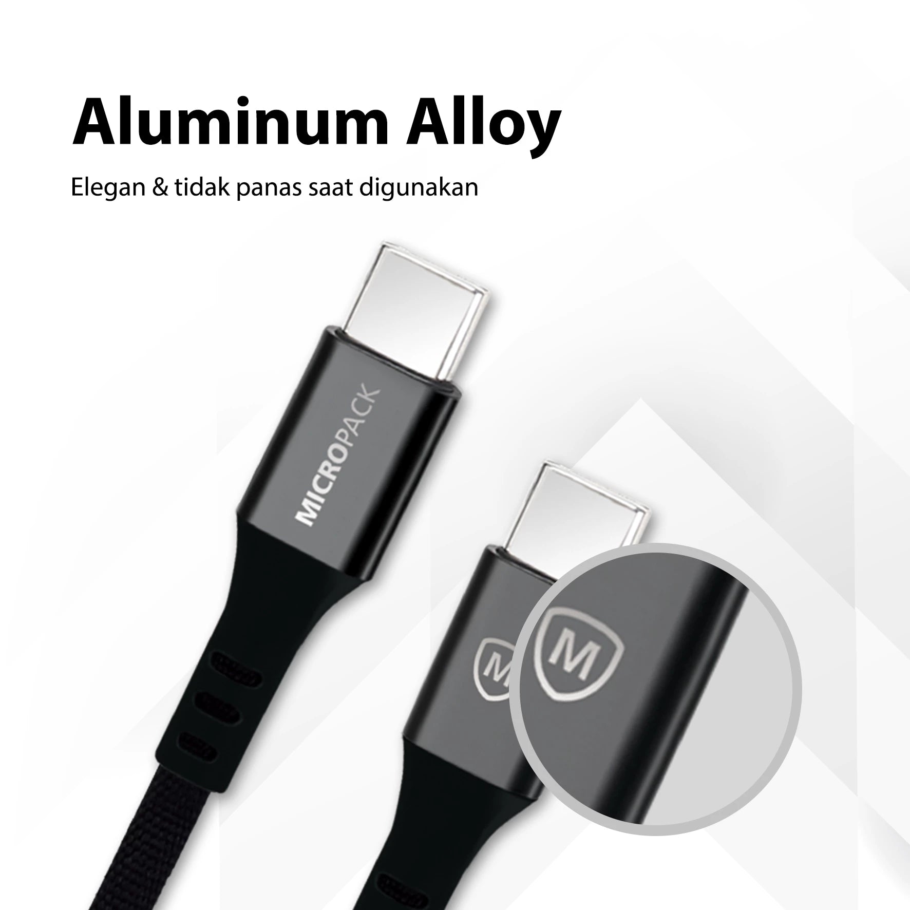 MICROPACK CABLE USB C TO USB C 2M BLACK (MC-CC23.BK)