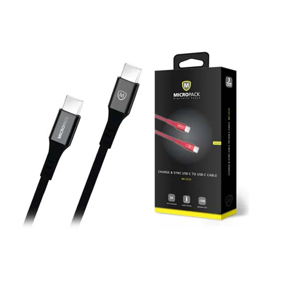 MICROPACK CABLE USB C TO USB C 2M BLACK (MC-CC23.BK)